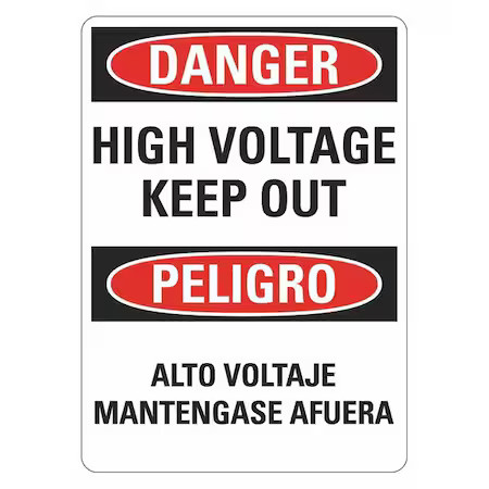 Lyle Lcu4-0755-Np_10X14 Danger/Peligro, High Voltage Keep Out/Alto Voltaje