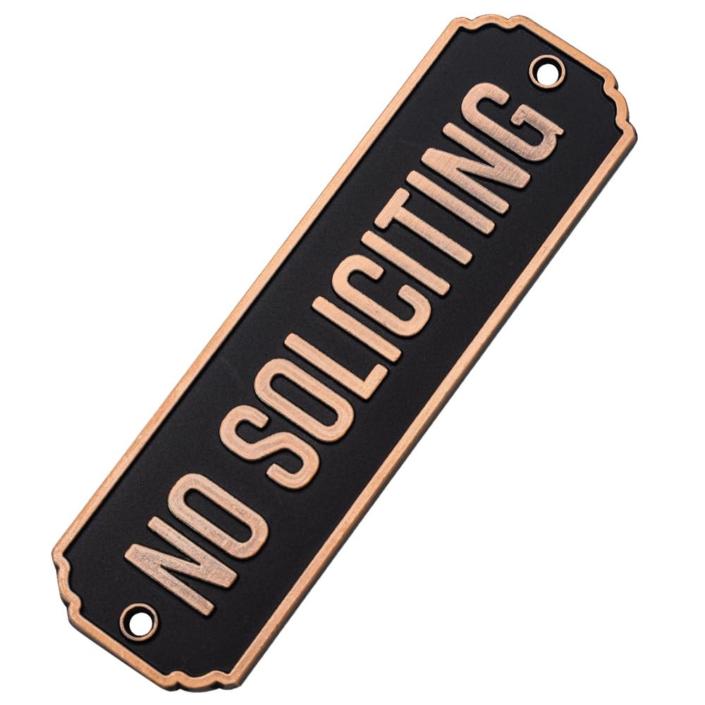Solid No Soliciting Sign House Office Door Plaque
