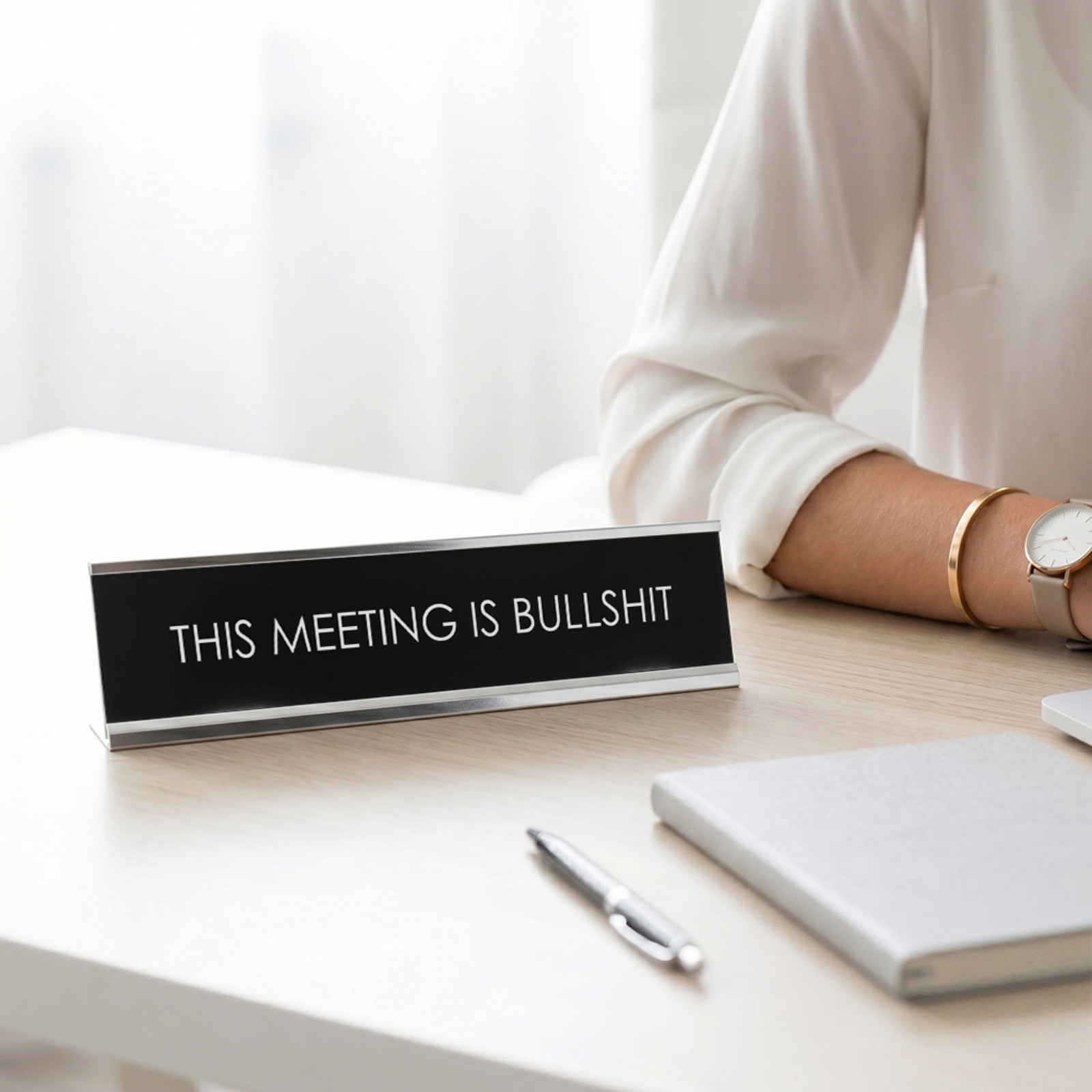 This Meeting Is Bullshit Novelty Desk Sign