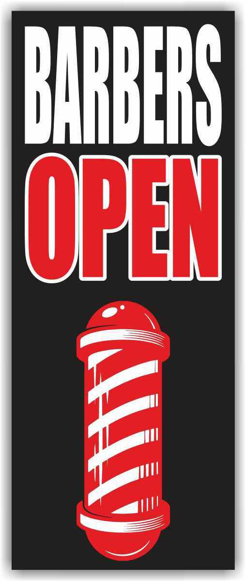 BARBER OPEN Advertising Banner Vinyl Mesh Sign shop beauty salon cut nail hair