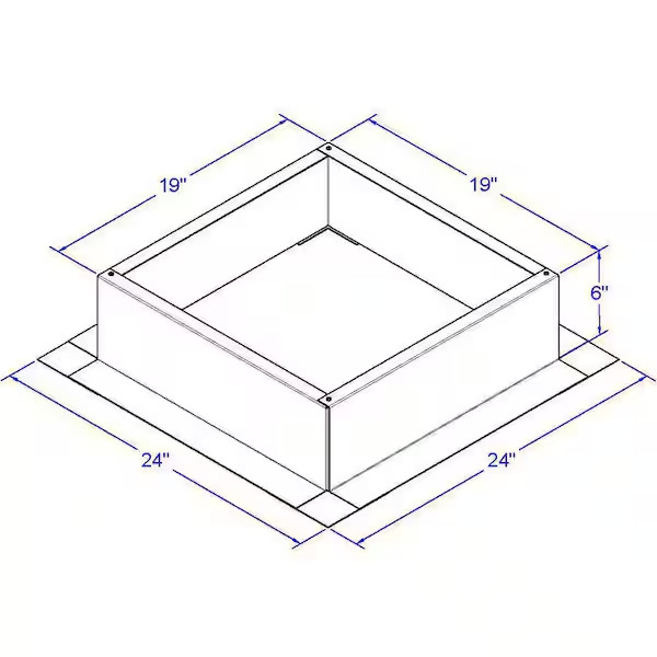 Box Is 19 In. Wide X 19 In. Long X 6 In. High Aluminum Roof Curb
