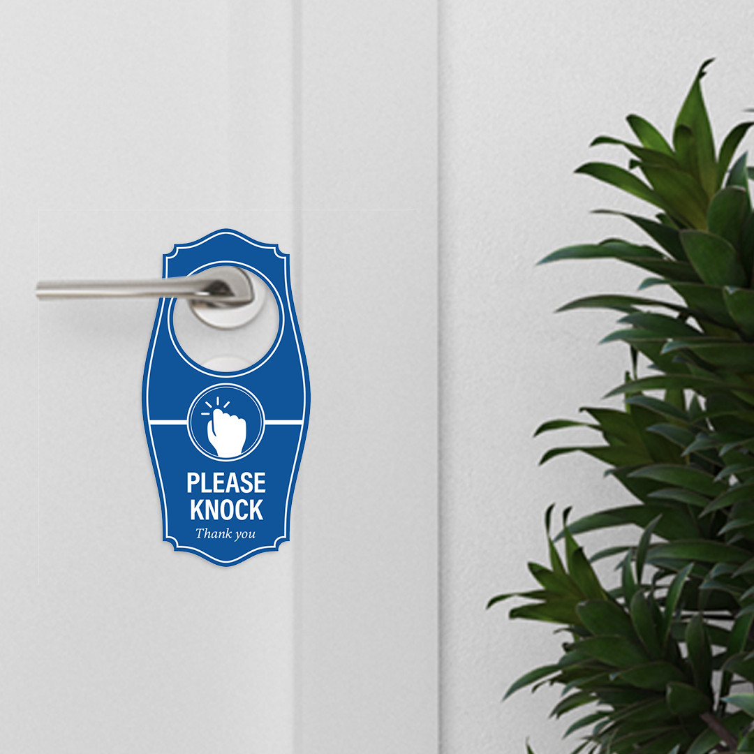 Signs ByLITA Please Knock Thank You Door Hanger