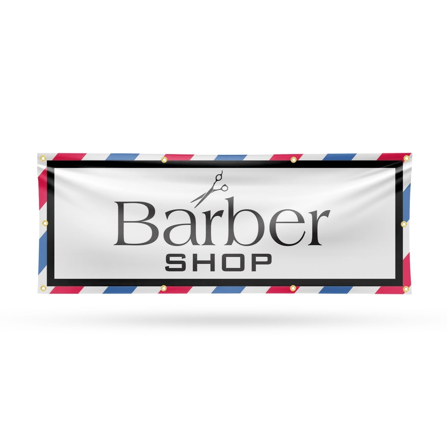 SignMission Barber Shop Banner Sign 36 Inch X 96 Inch 13 Oz Vinyl Metal
