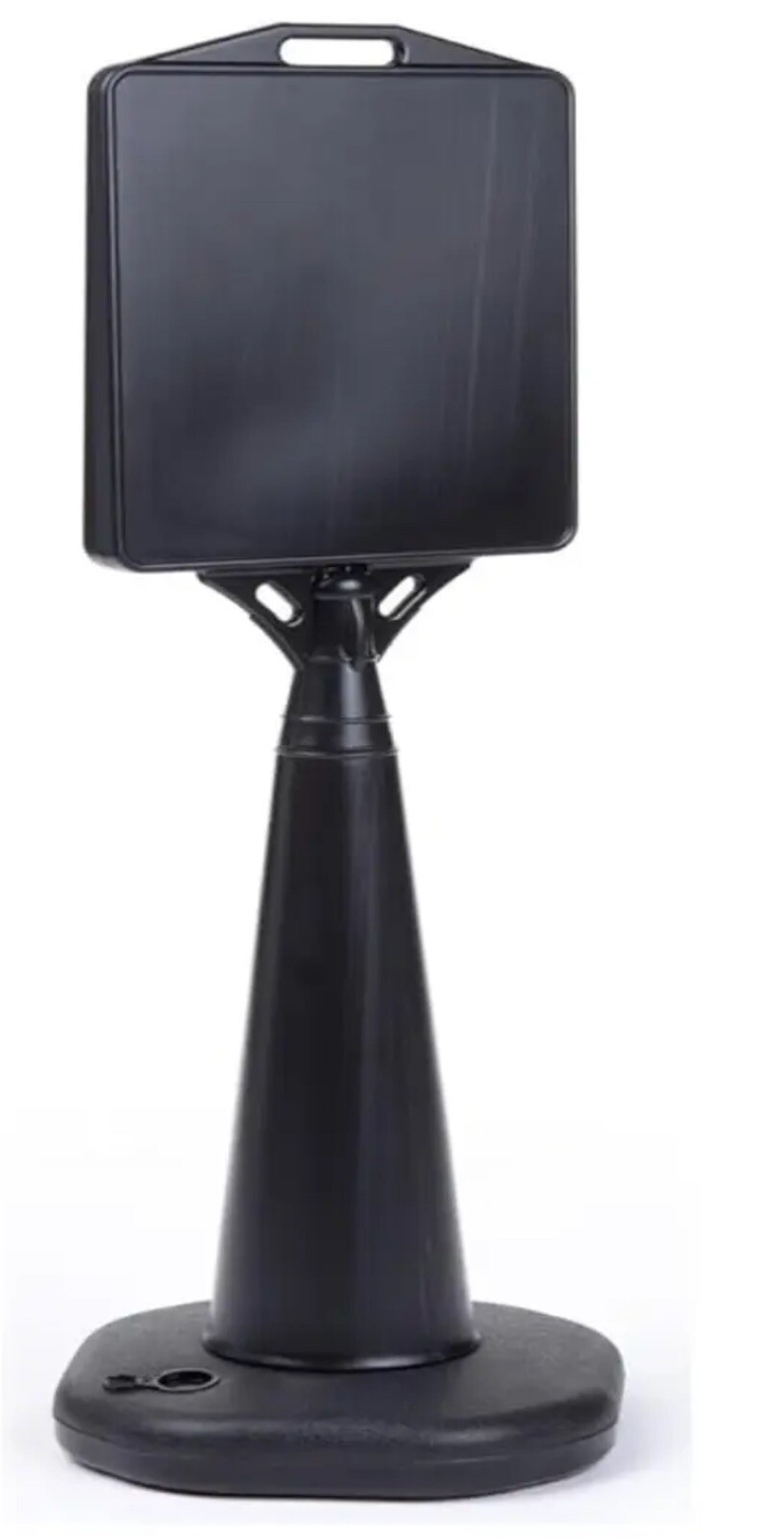 Heavy-Duty Black Plastic Outdoor Cone Sign WBSTND47BK