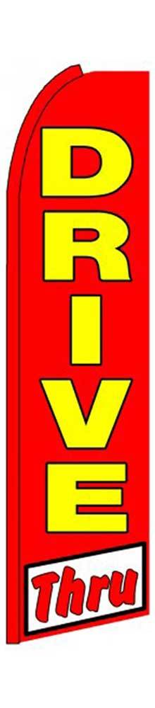 Drive Thru Flutter Swooper Flag Advertising Sign 3’ Wide Banner Only