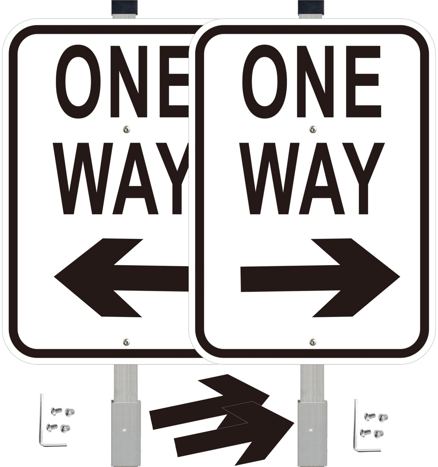 2Pack One Way Removable Arrow Signs with 36 Inch Metal Stake, 14×10 Inch Slow…