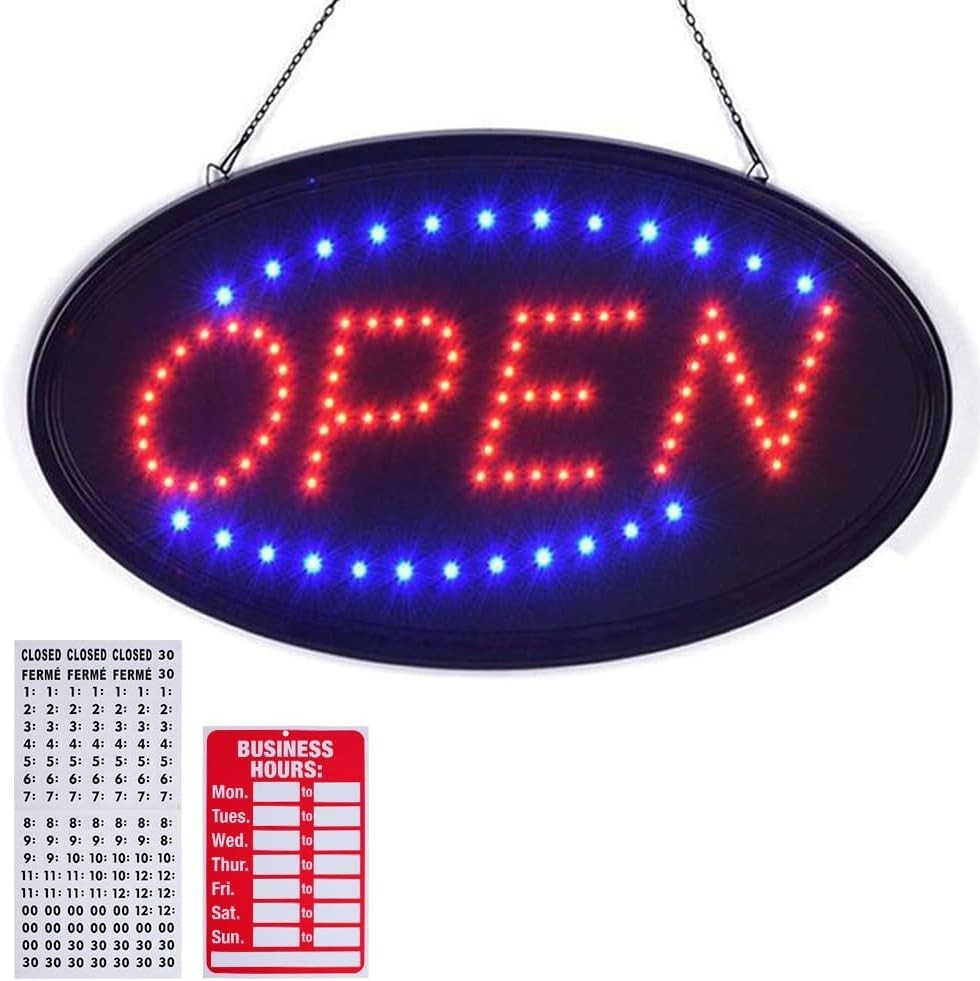 Eye-Catching LED Open Sign – High Visibility 23″ x 14″ Display for Businesses