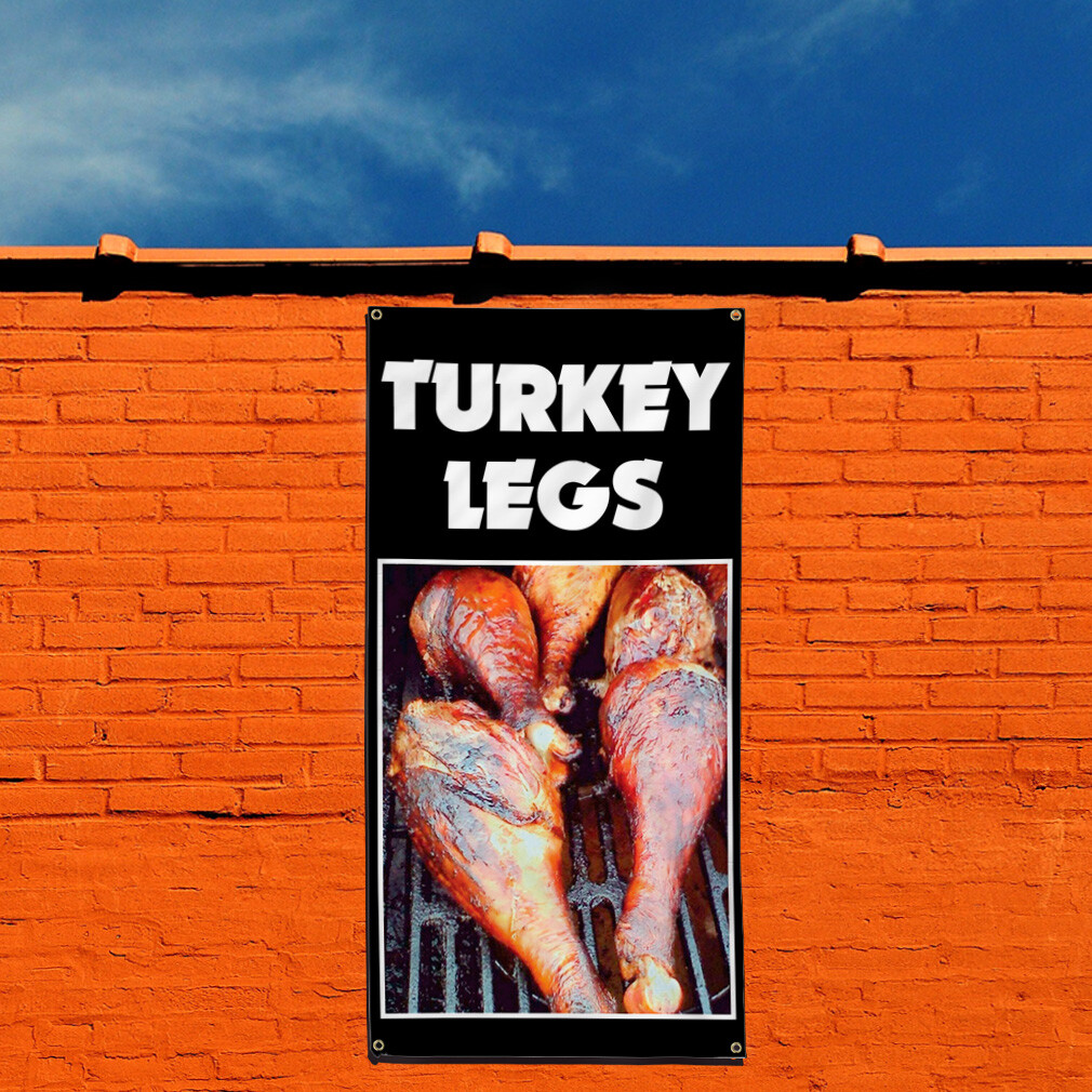 Vertical Vinyl Banner Multiple Sizes Turkey Legs Food and Drink Outdoor