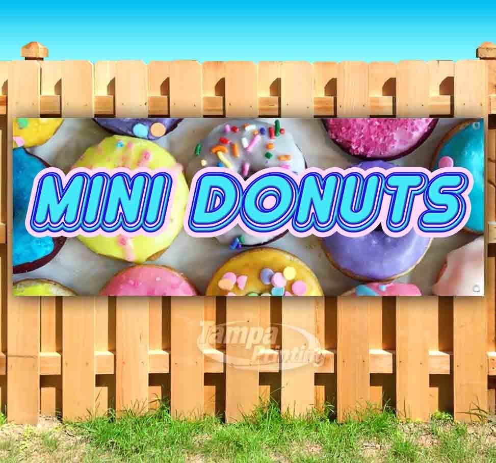 MINI DONUTS Advertising Vinyl Banner Flag Sign Many Sizes