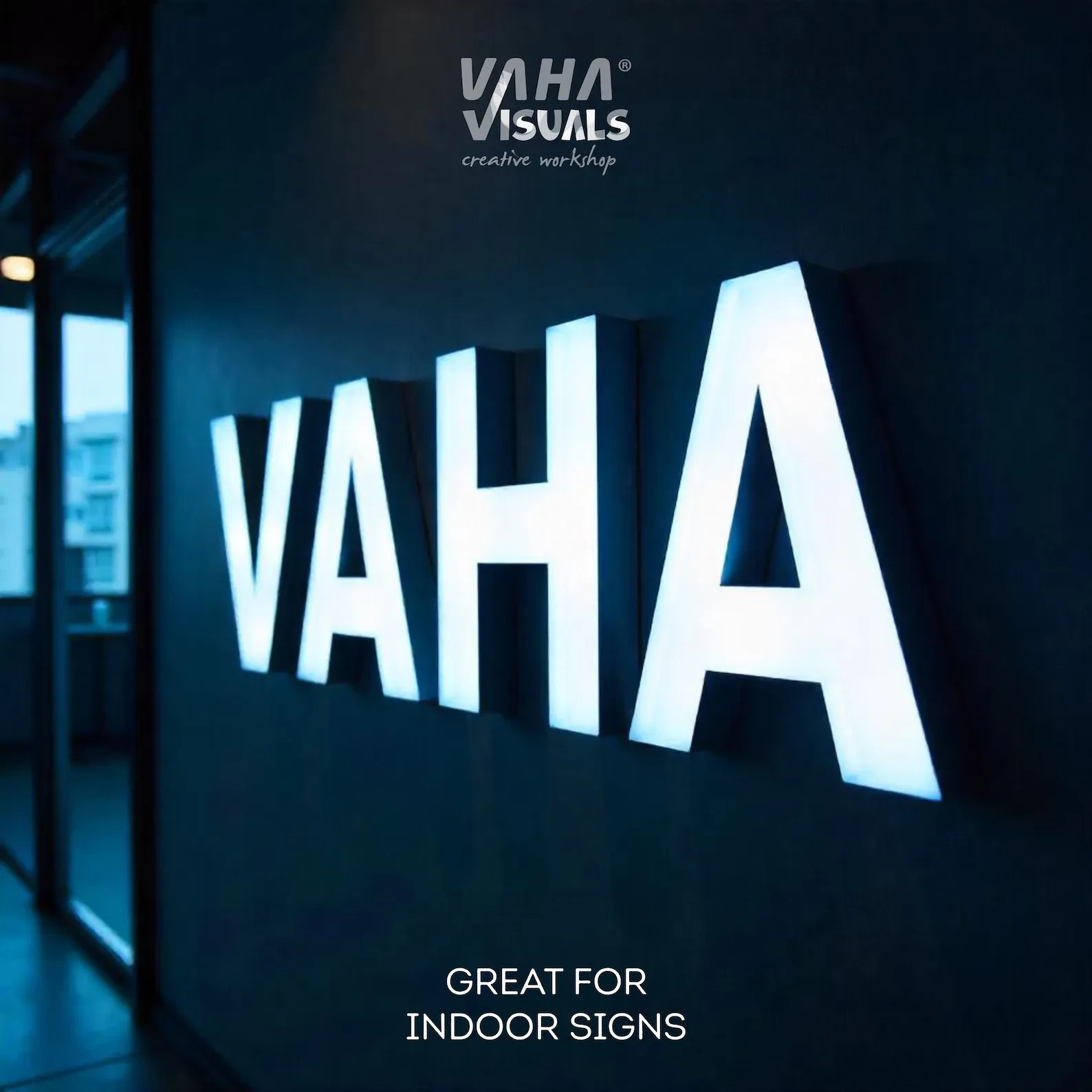 VΛ Custom LED Channel Letter Sign: Front-Lit Business Logo, Outdoor Signage