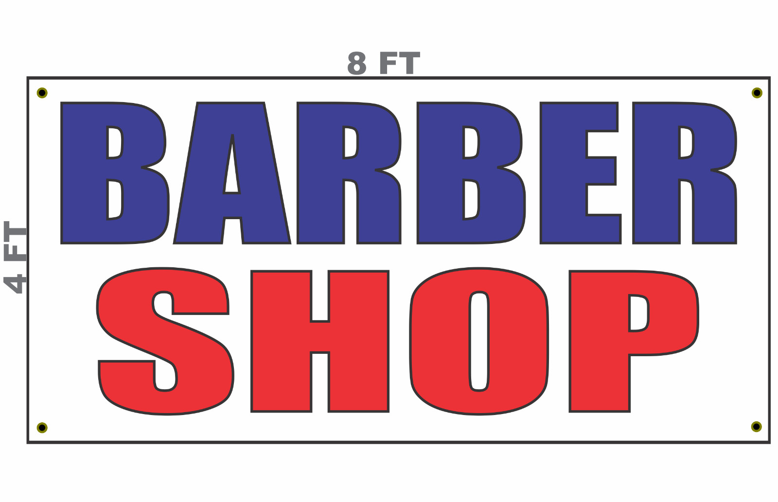 Barber Shop Banner Sign 4×8