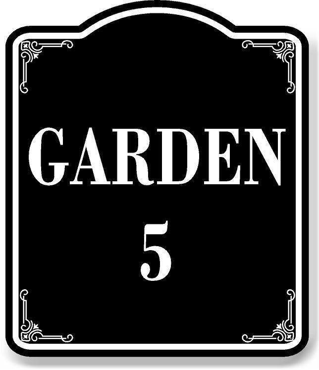 Garden 5 BLACK Aluminum Composite Sign