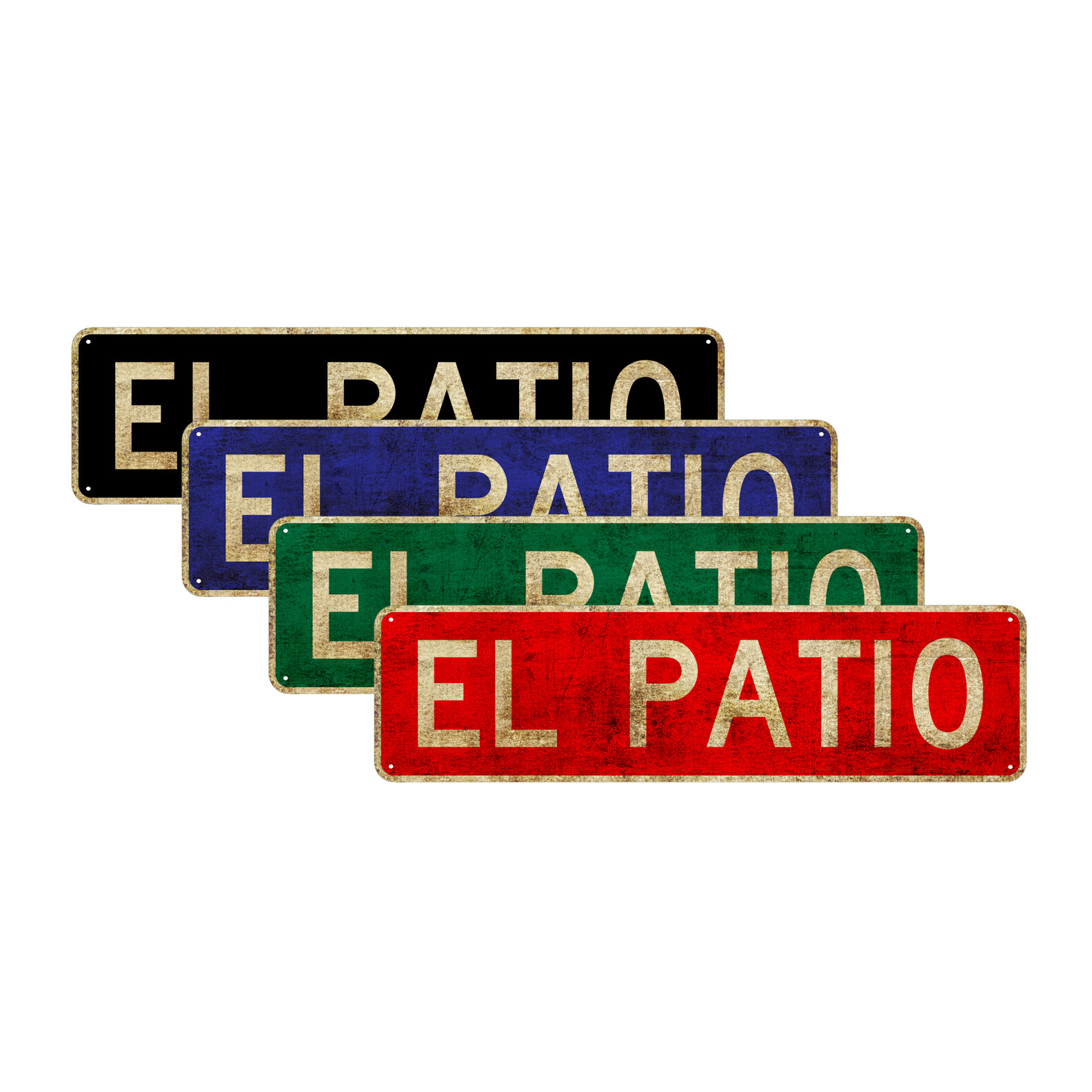 El Patio Street Sign Mexican Restaurant Pub Bar Vintage Décor Aluminum Tin Sign