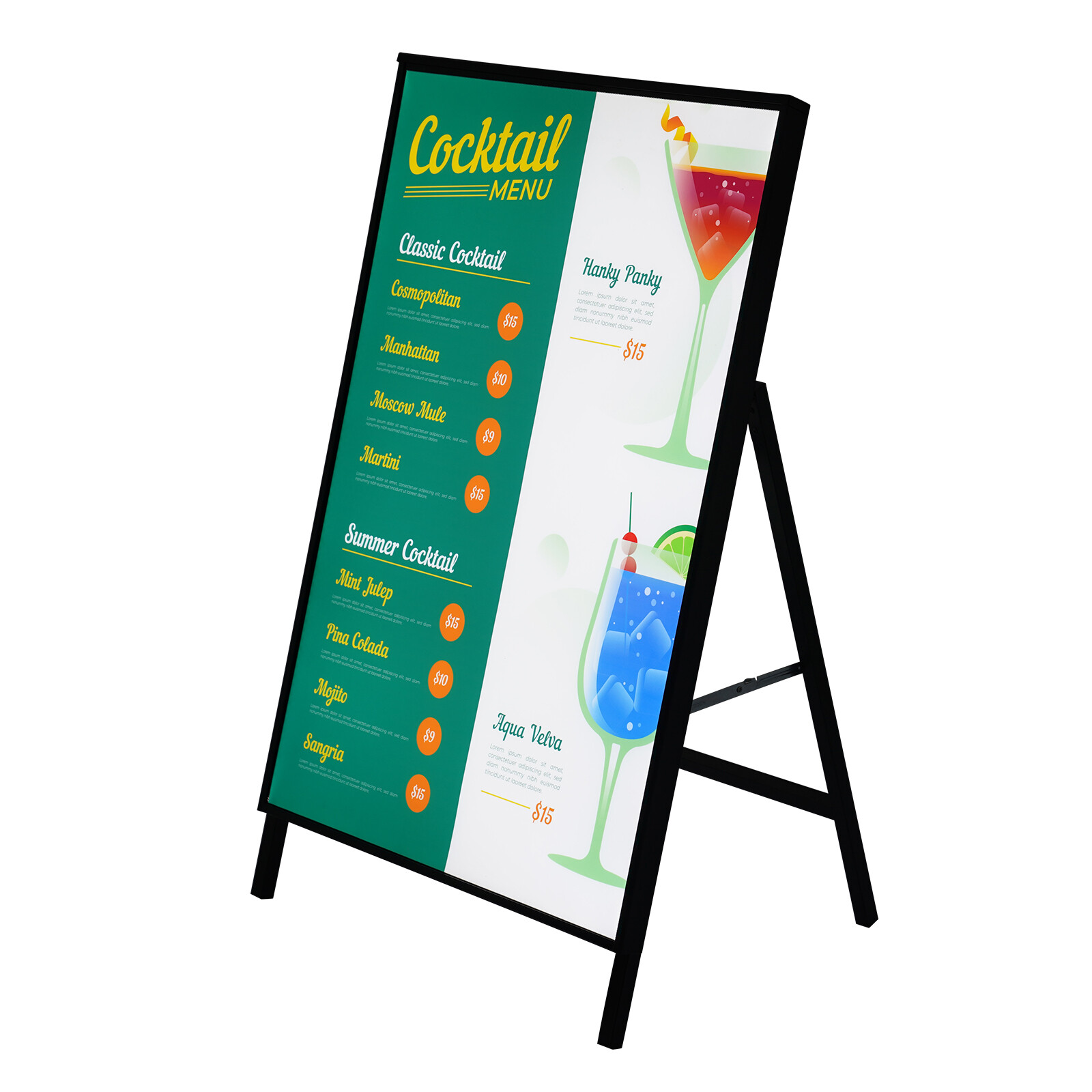 LED Light Box Display Sign Holder in Black for Movie Poster Advertising Display