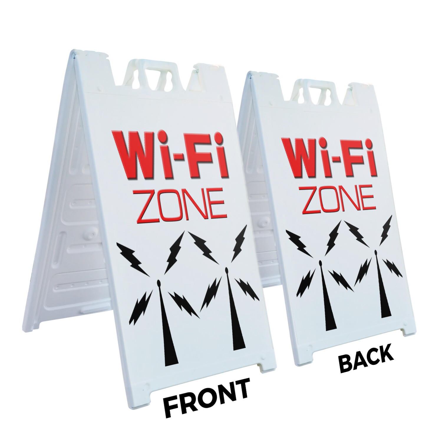 A-frame Sidewalk Wi-fi Zone 24″ x 36″ Double Sided A-Frame Sidewalk Sign