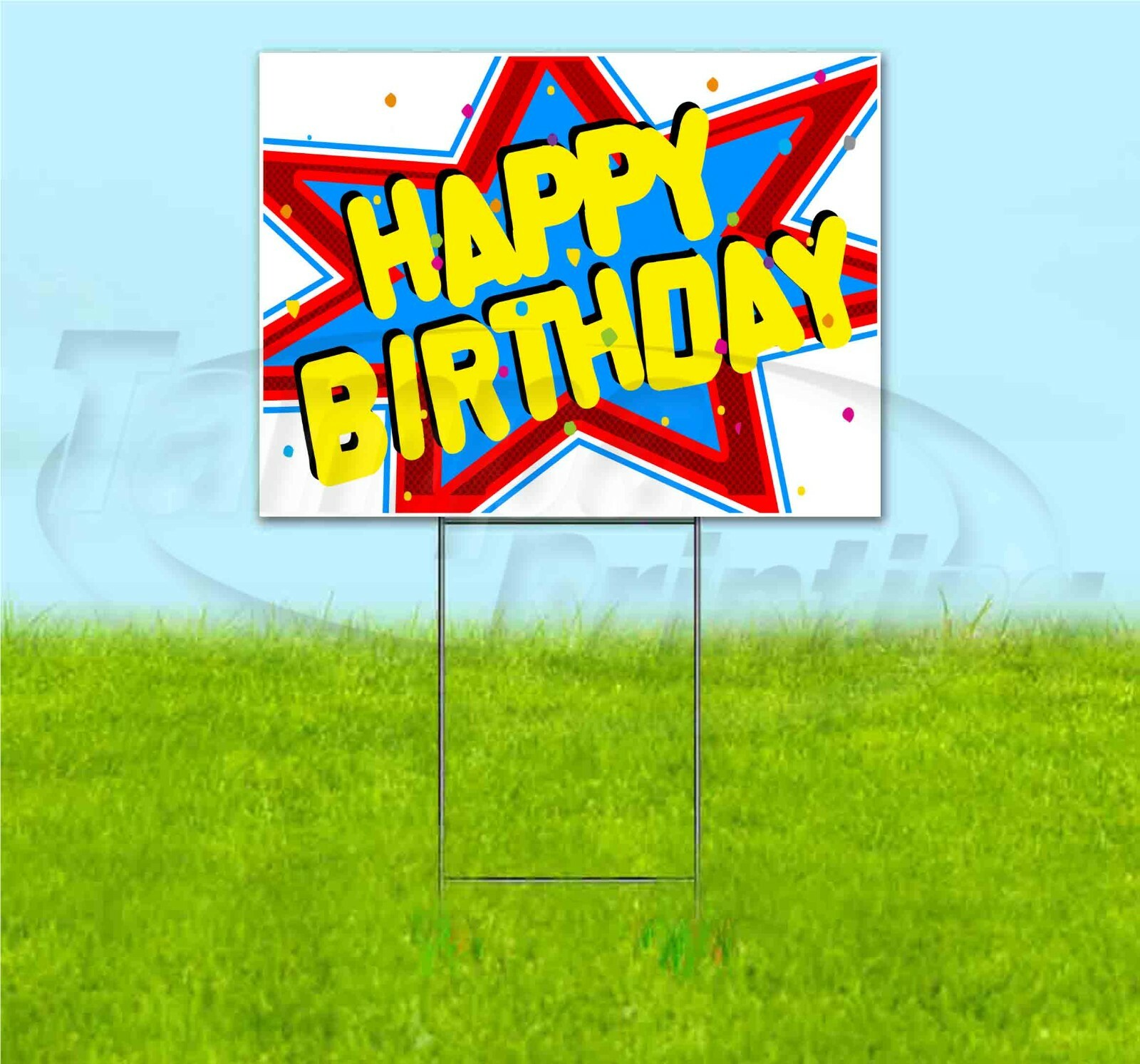 HAPPY BIRTHDAY 18×24 Yard Sign WITH STAKE Corrugated Bandit Bandit