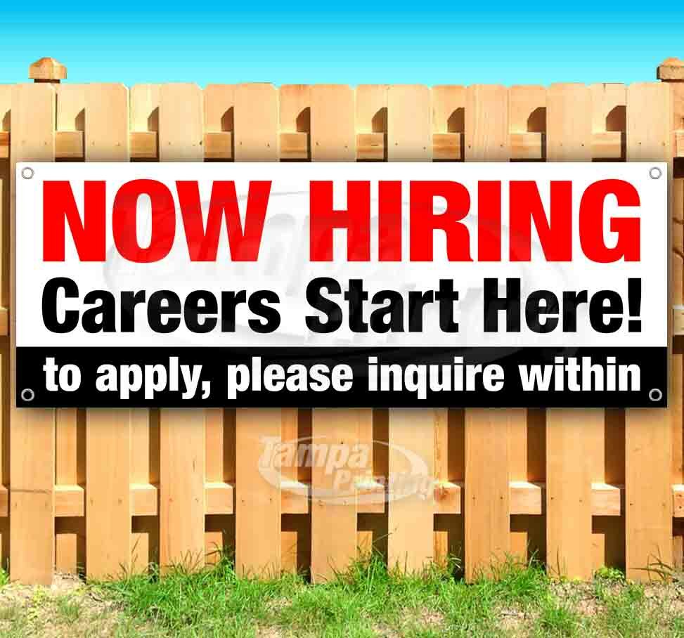 NOW HIRING Advertising Vinyl Banner Flag Sign Many Sizes Available EMPLOYMENT