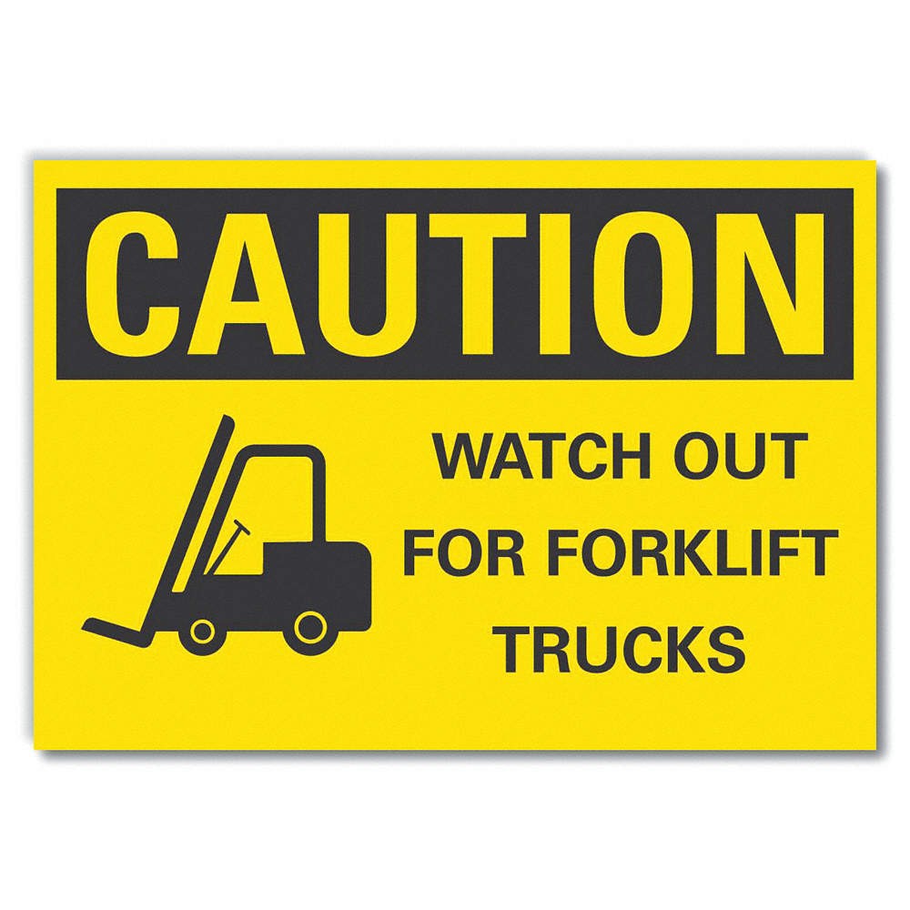 LYLE LCU3-0195-ED_14x10 Caution Sign,10inx14in,Non-PVC Polymer 456G85