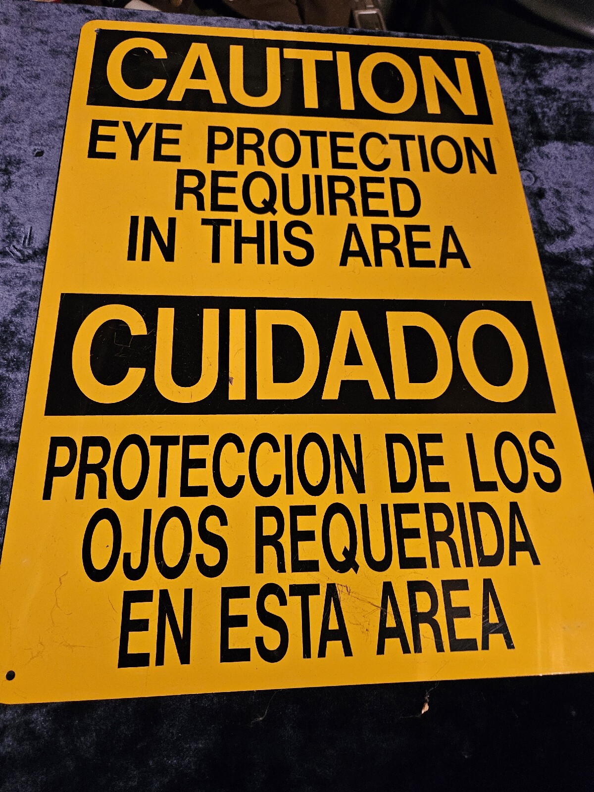 20 X 14 METAL SIGN EYE PROTECTION REQUIRED VINTAGE ORIGINAL