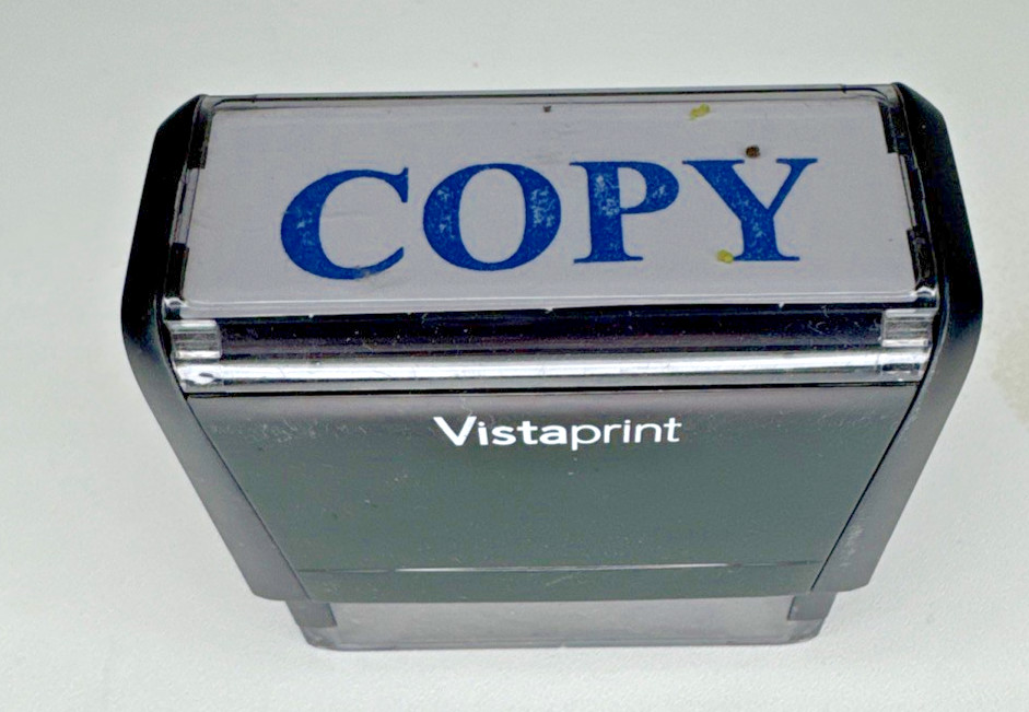 Copy Self Inking Rubber Stamp (Blue Ink) – Medium Vista Print