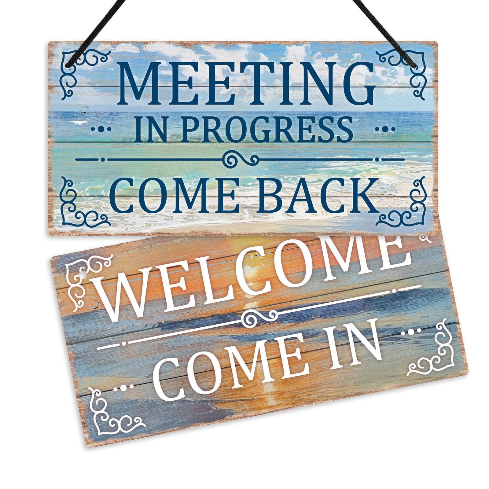 Meeting in Progress Door Sign – Welcome Come in Office Sign for Meeting Room,