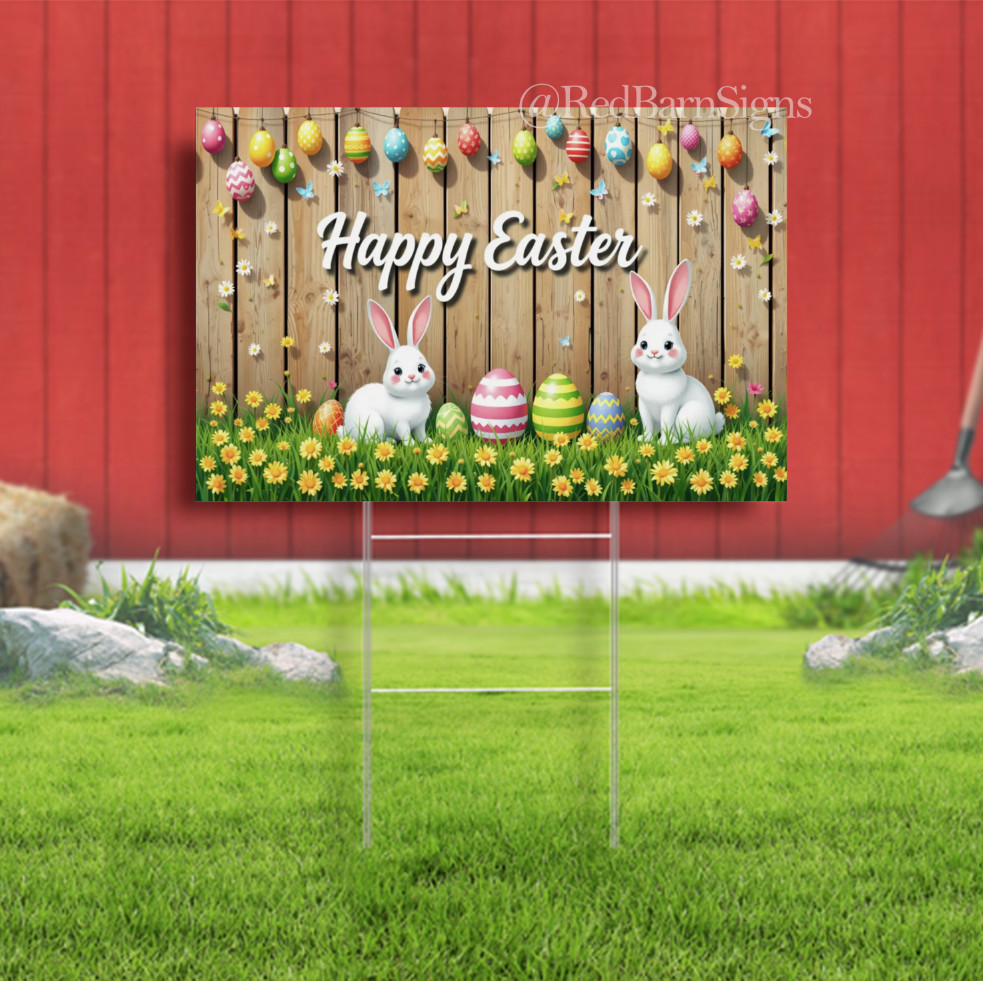Easter Spring Background Backdrop Rabbit yard sign Decoration Photography Prop