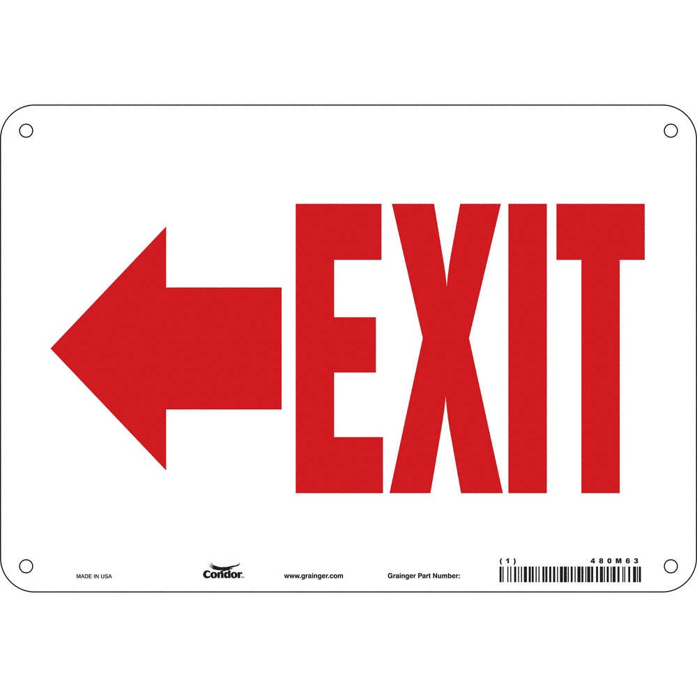 CONDOR 480M63 Safety Sign,7 in x 10 in,Polyethylene 480M63