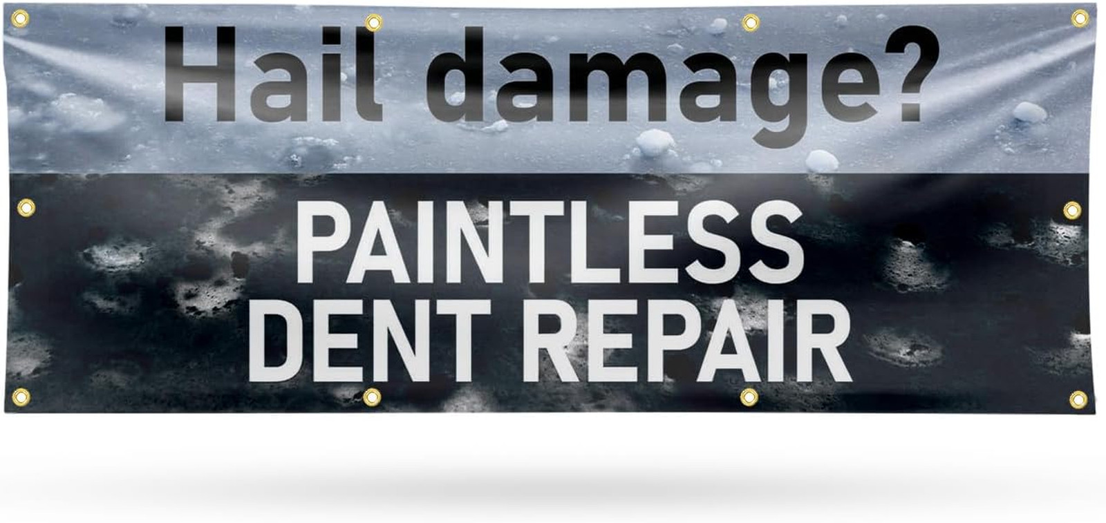 Hail Damage Paintless Dent Repair Banner Sign 36 Inch X 96 Inch | 13 Oz Vinyl wi