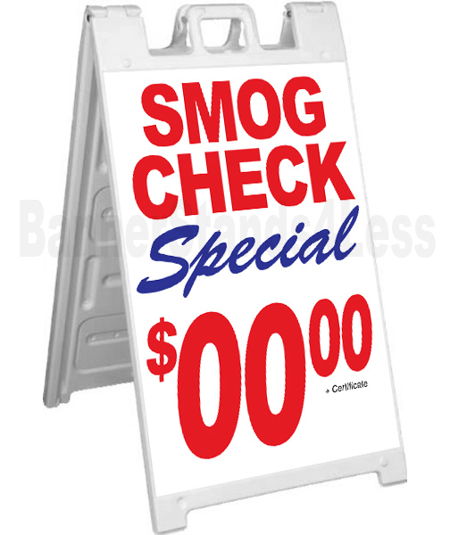CUSTOM Signicade A-Frame Sign Sidewalk Sandwich Pavement Sign – SMOG CHECK