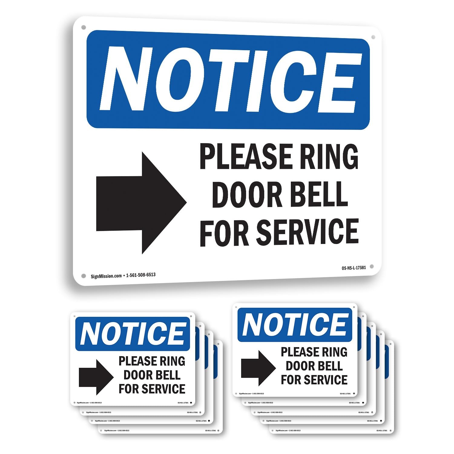 Please Ring Door Bell For Service OSHA Notice Aluminum Sign 18 Inch x 12 Inch…