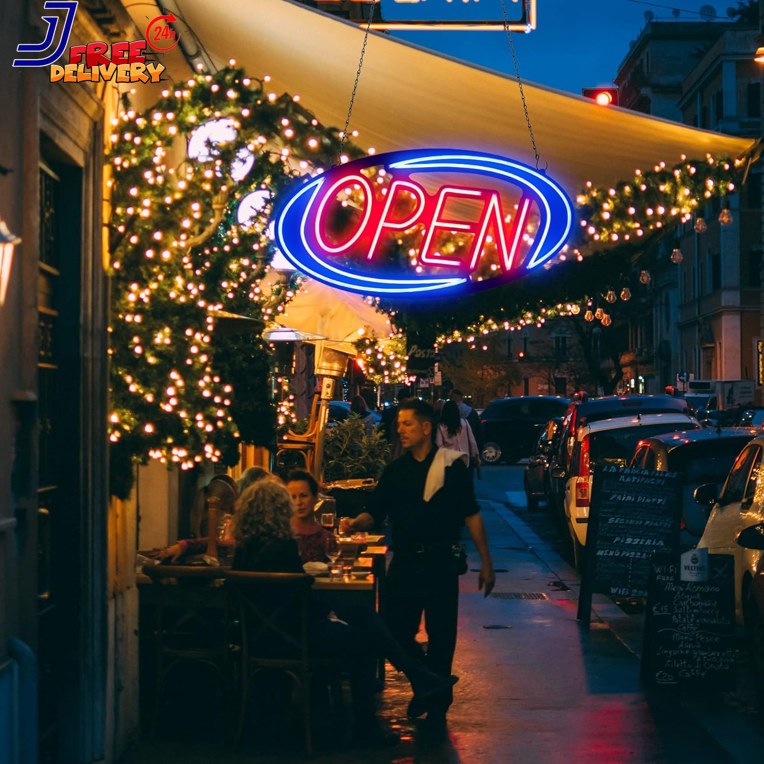 Bright LED Open Sign for Business 32×16 Inch with Remote Control & Flashing