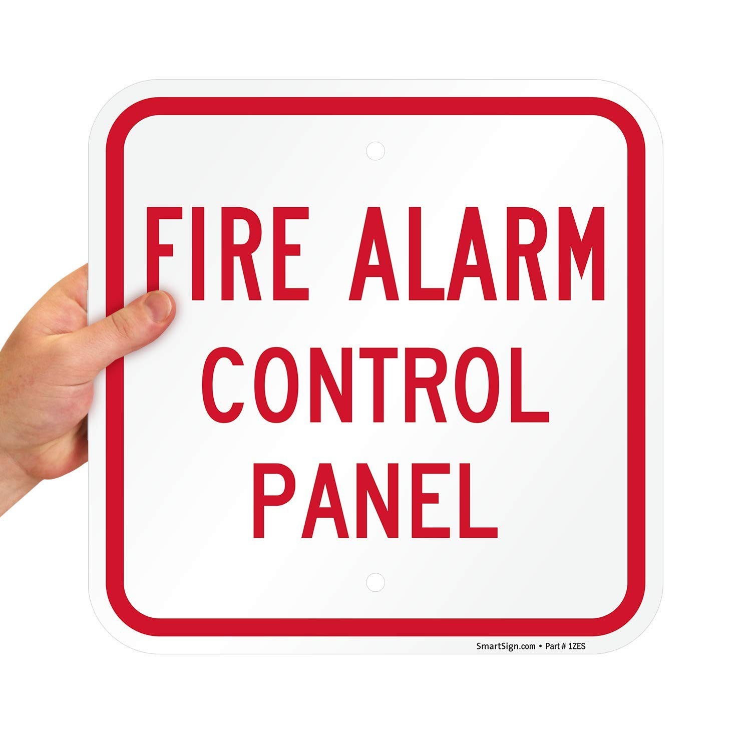 K5834AL12x12 Fire Alarm Control Panel Sign 12×12 Aluminum Red White
