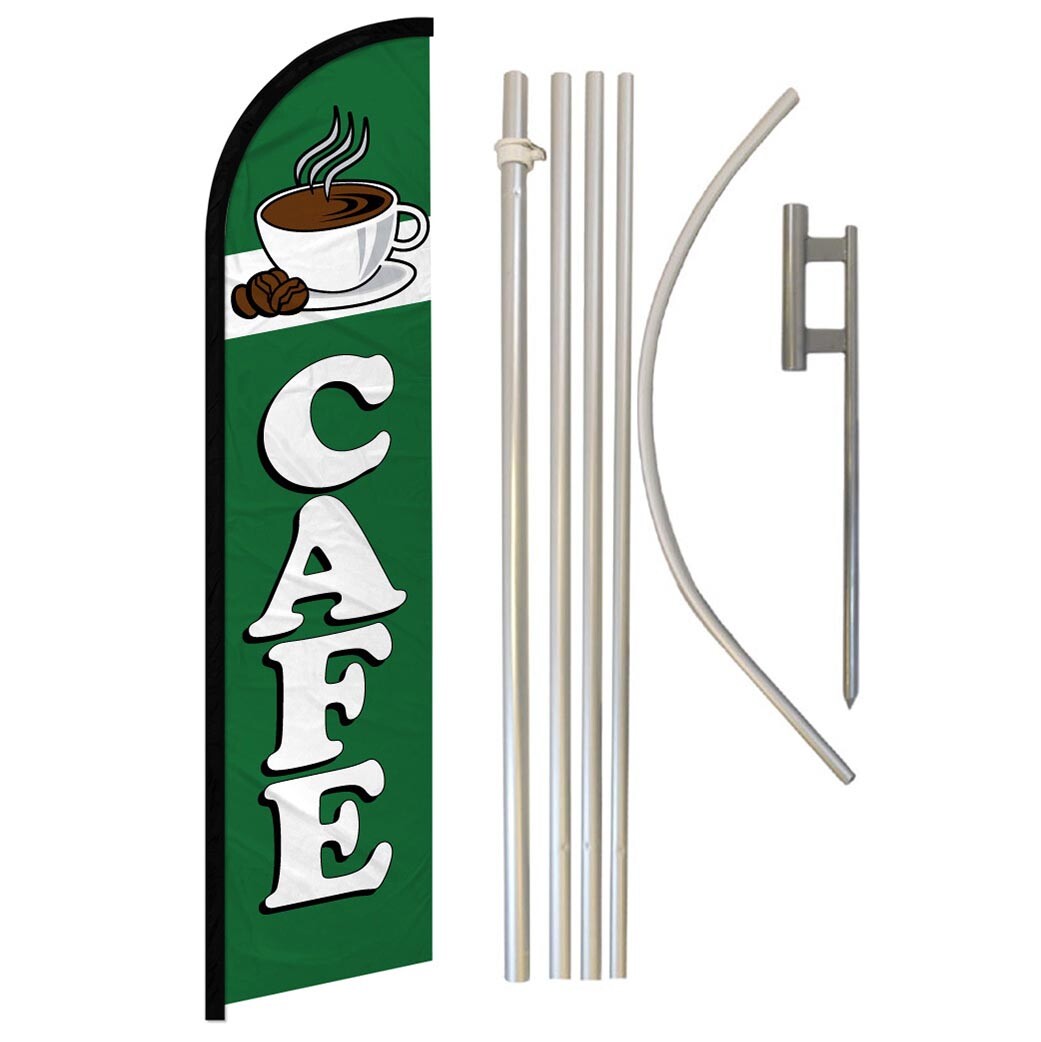 Drink Service Full Curve Windless Swooper Flag Pole Kit Concessions