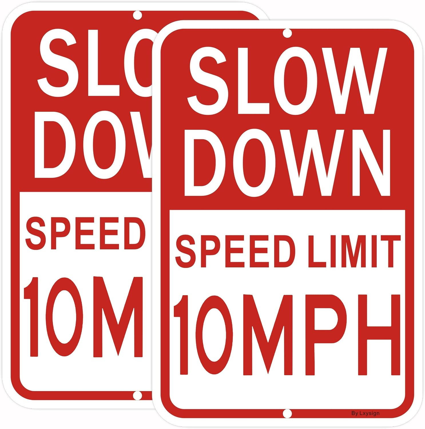 Slow Down Sign, Speed Limit 10 MPH Sign, 18×12 Inches Reflective Aluminum Signs,