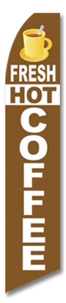 Fresh Hot Coffee Swooper Flag ADVERTISING FEATHER SWOOPER BOW BANNER FLAG