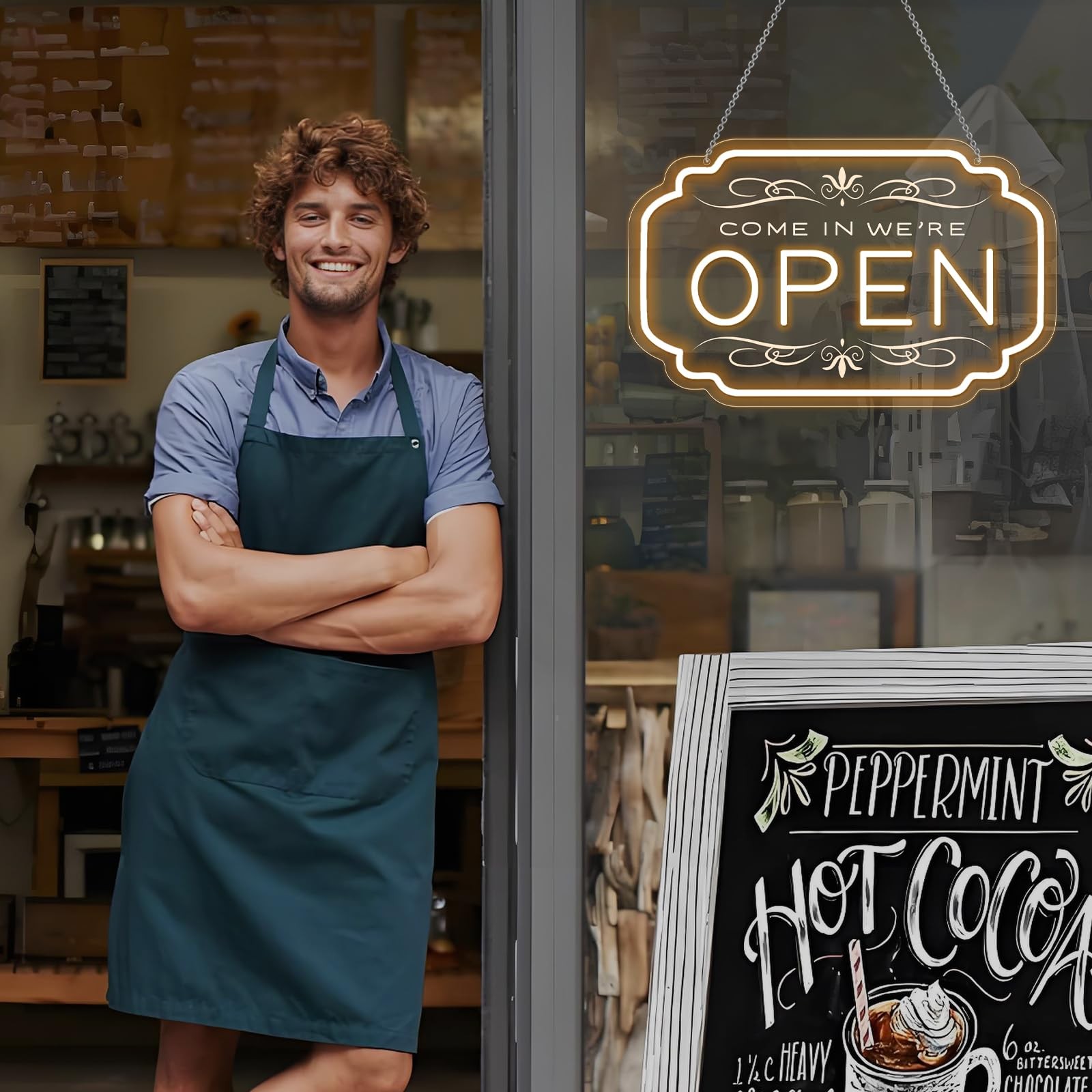 Open Signs for Business LED Neon Open Sign 16.5X10.5 inch Warm White