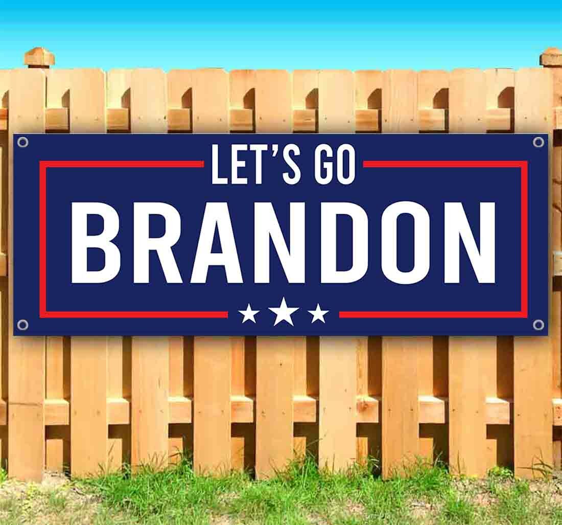 BUY1 GET1 FREE ITEM LETS GO BRANDON Advertising Vinyl Banner TRUMP BIDEN FUNNY