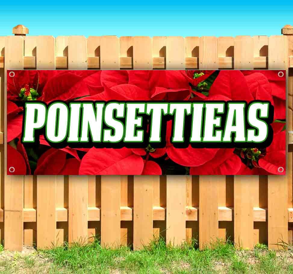 POINSETTIAS Advertising Vinyl Banner Flag Sign Many Sizes CHRISTMAS FLORAL
