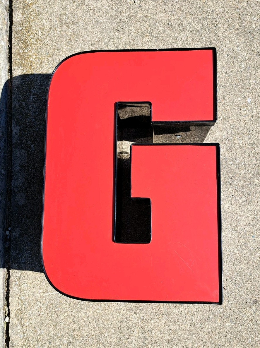 Never Used RED Reclaimed Marquee Sign Letter ” G ” Outdoor Indoor