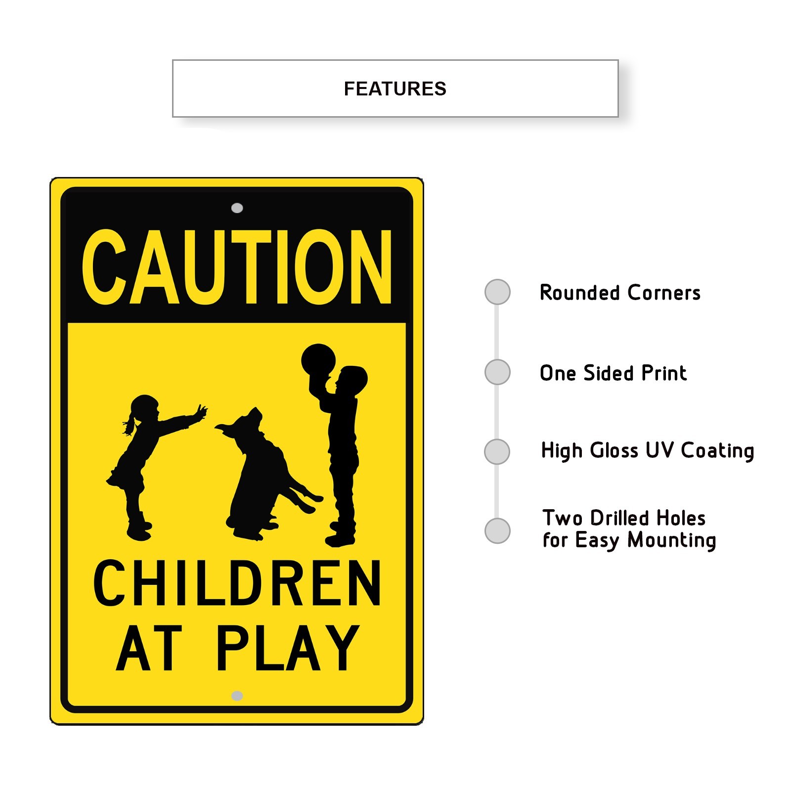 Caution Children at Play Speed Warning Safety Notice Novelty Aluminum Metal Sign