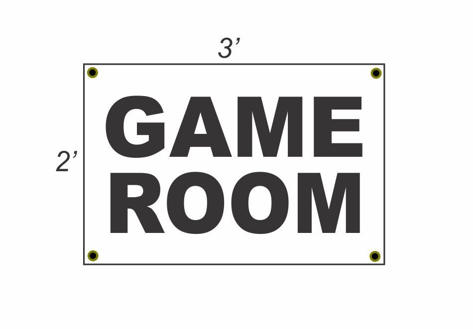 2×3 GAME ROOM Black & White Banner Sign NEW Discount Size & Price FREE SHIP