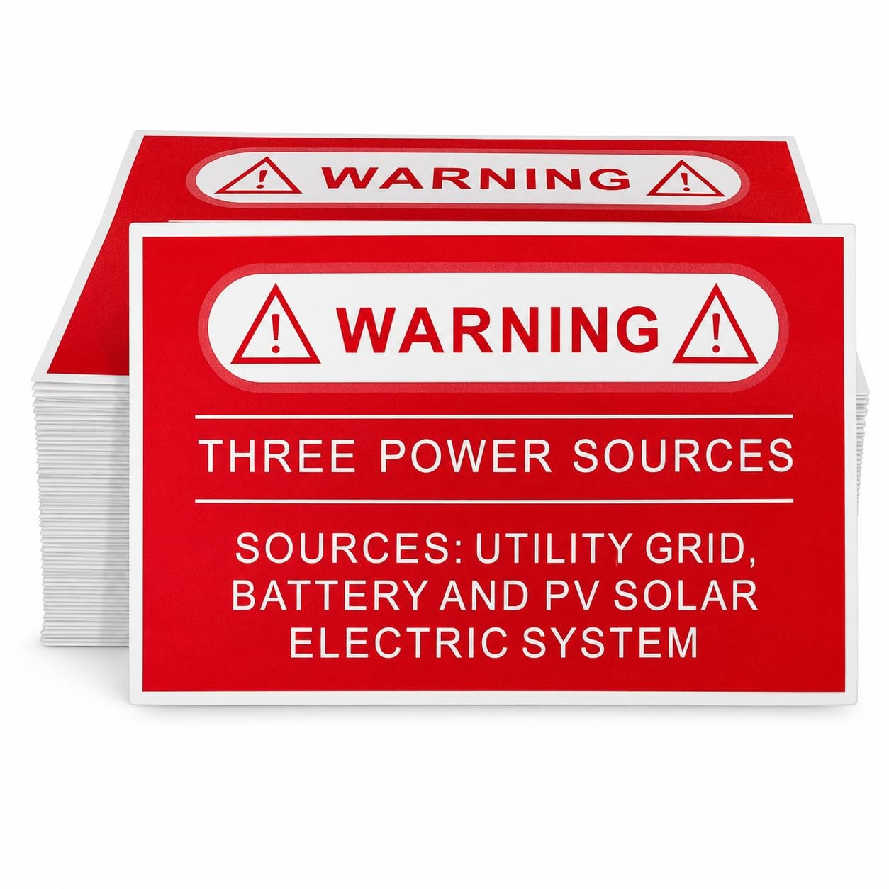 20 PCS Solar Power Supply Warning Stickers,Warning Three Power Sources Label …