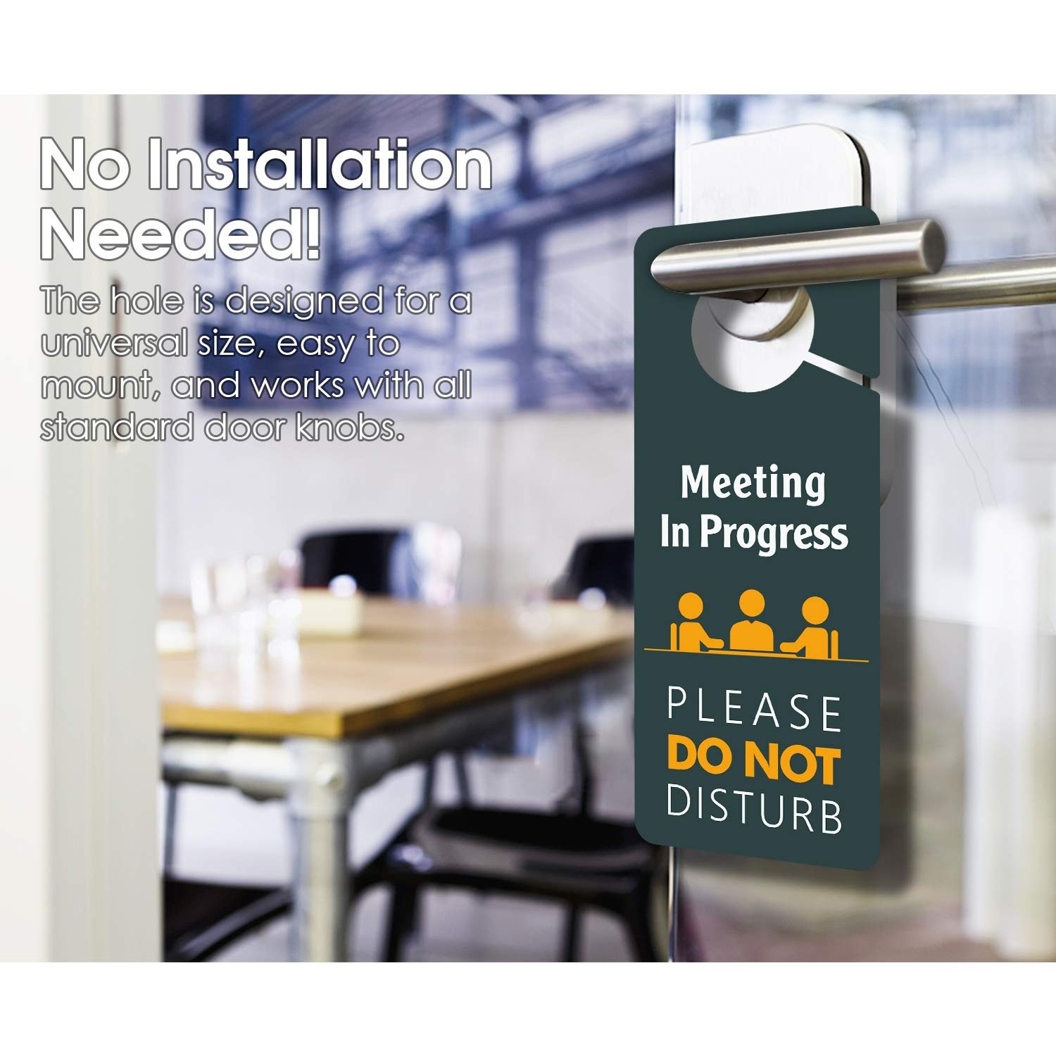 4 Pack Do Not Disturb Door Hanger, 3.5 x 8.7, PVC, Double Sided, Office, Sign