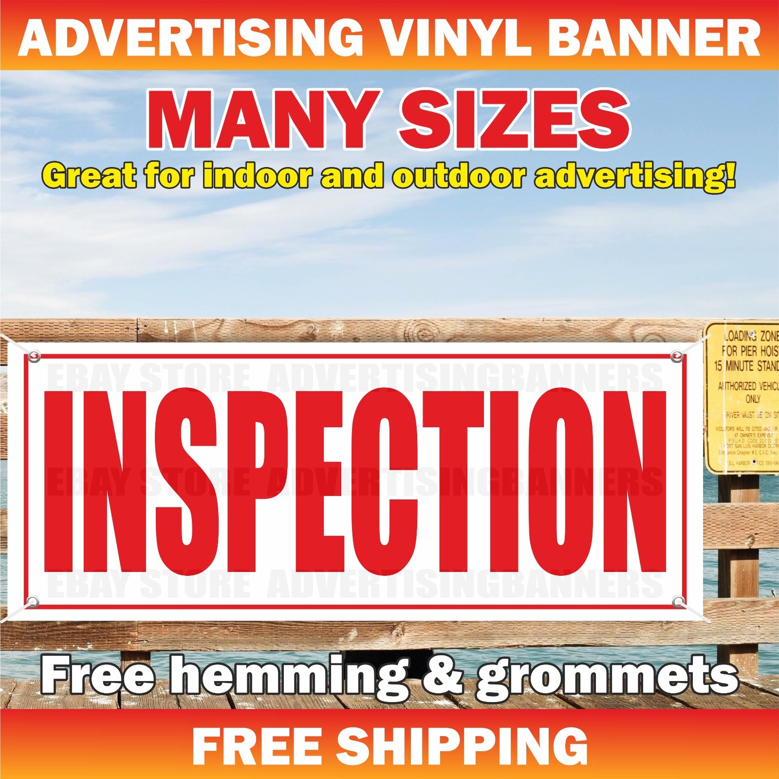 INSPECTION Advertising Banner Vinyl Mesh Sign Free Service Repair Mechanic Auto