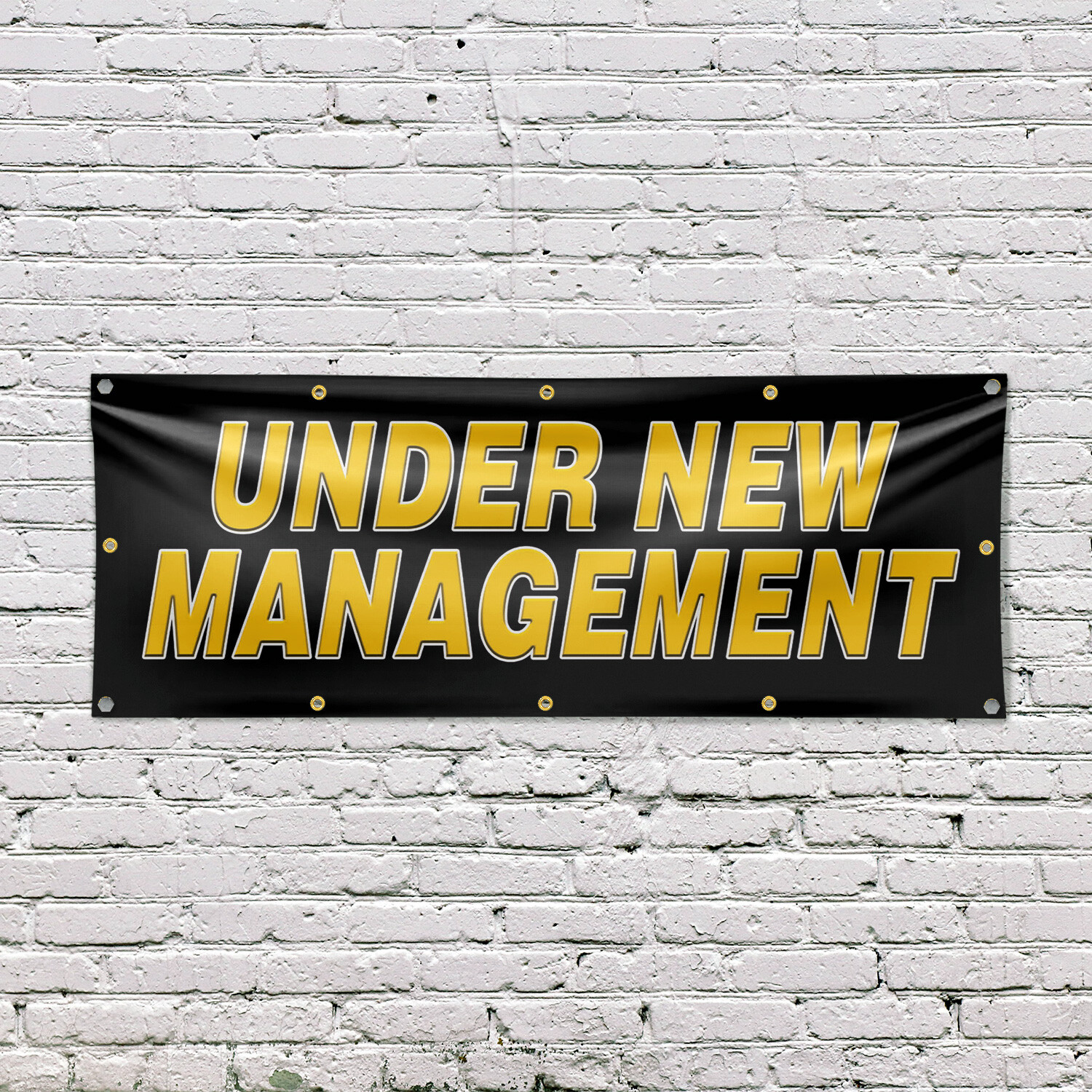 Under New Management Vinyl Banner Sign with Metal Grommets Heavy-Duty