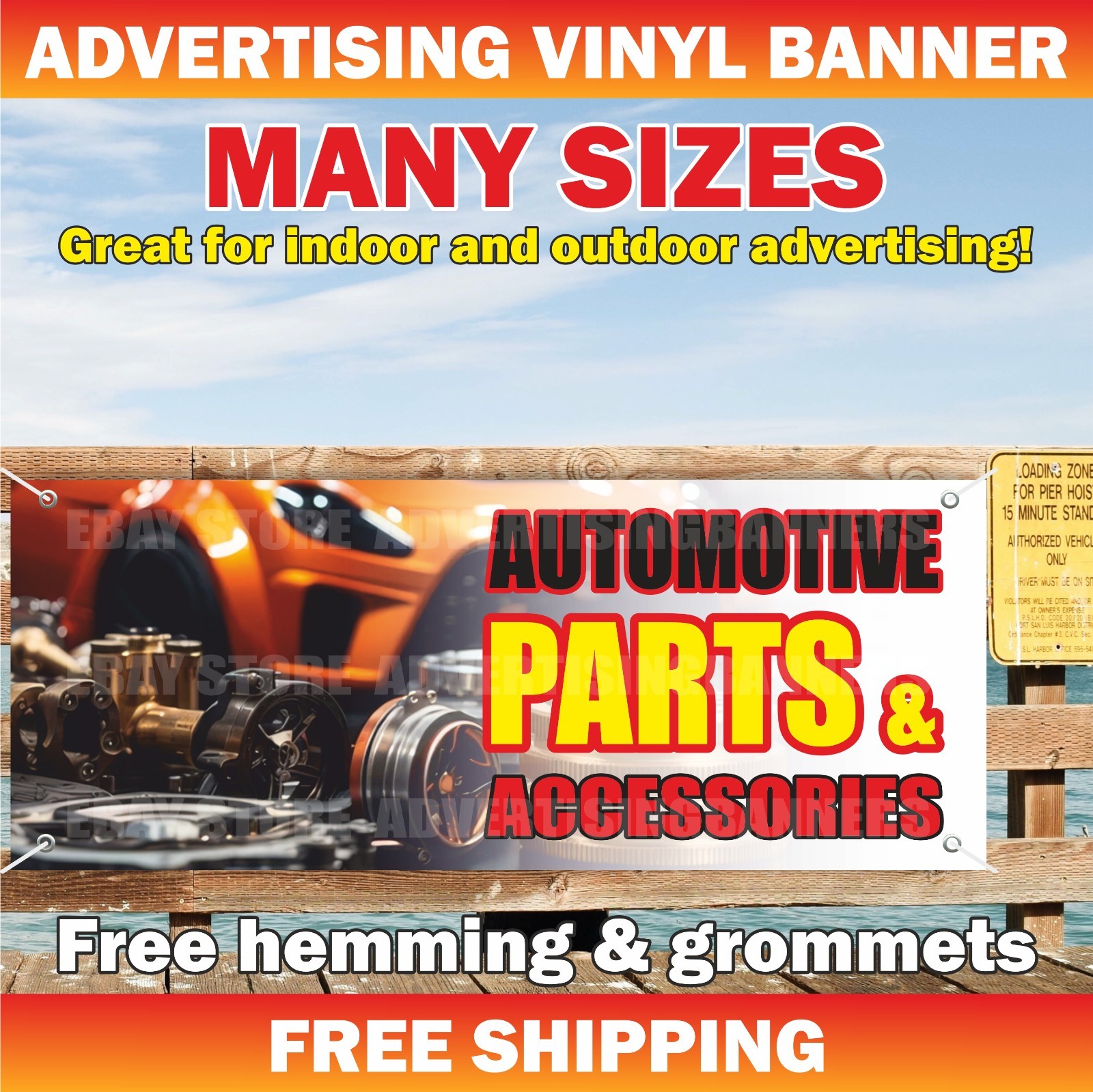 AUTOMOTIVE PARTS & ACCESSORIES Advertising Banner Vinyl Mesh Car Auto Service