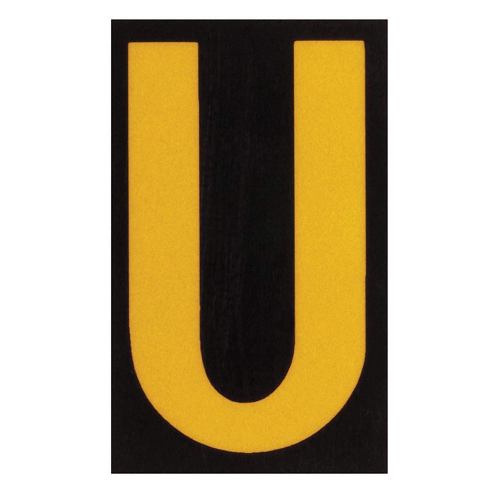 BRADY Reflective Numbers And Letters,U,PK25 14V836
