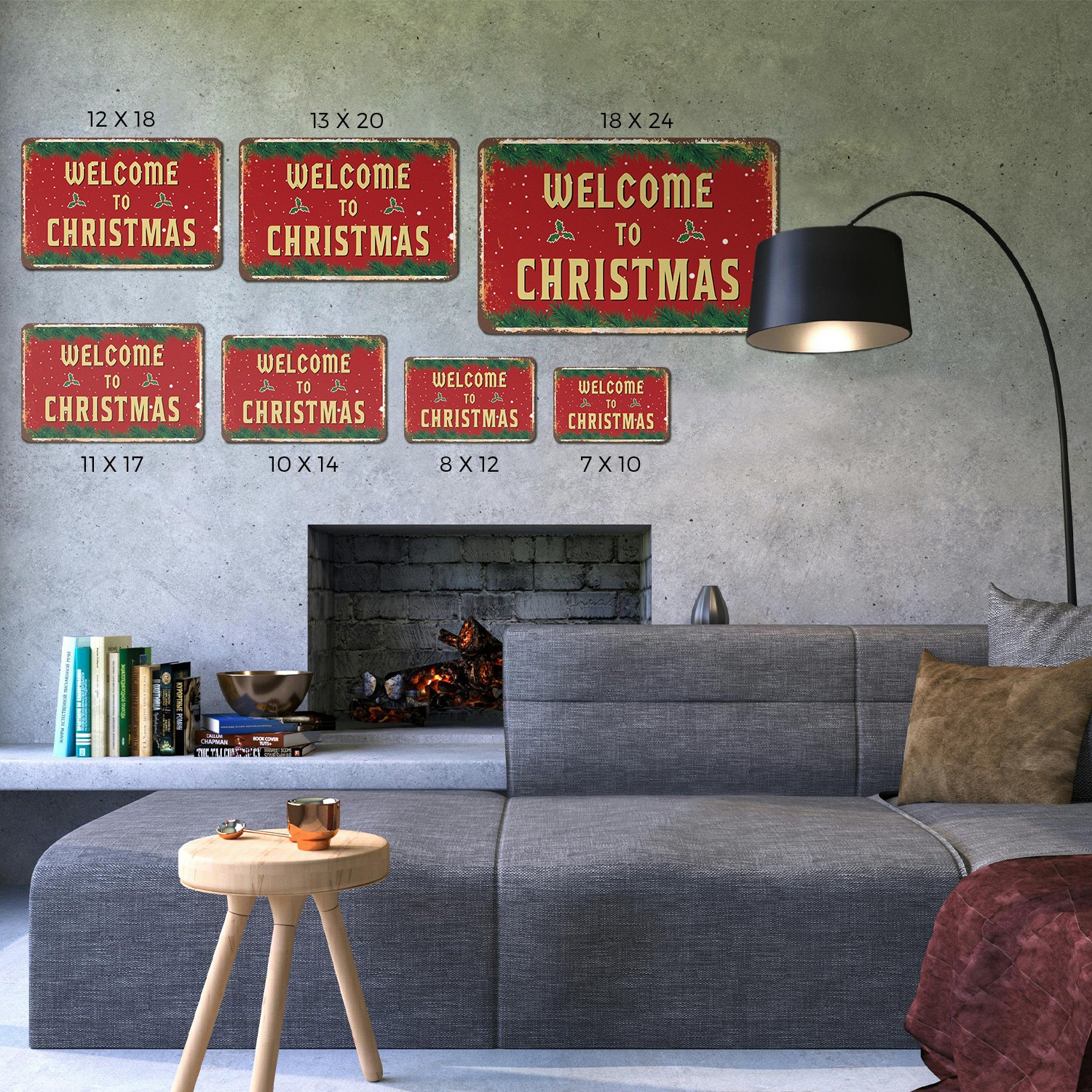 Welcome To Christmas Sign Cookies Cocoa Cheer Durable Perfect for Entryways
