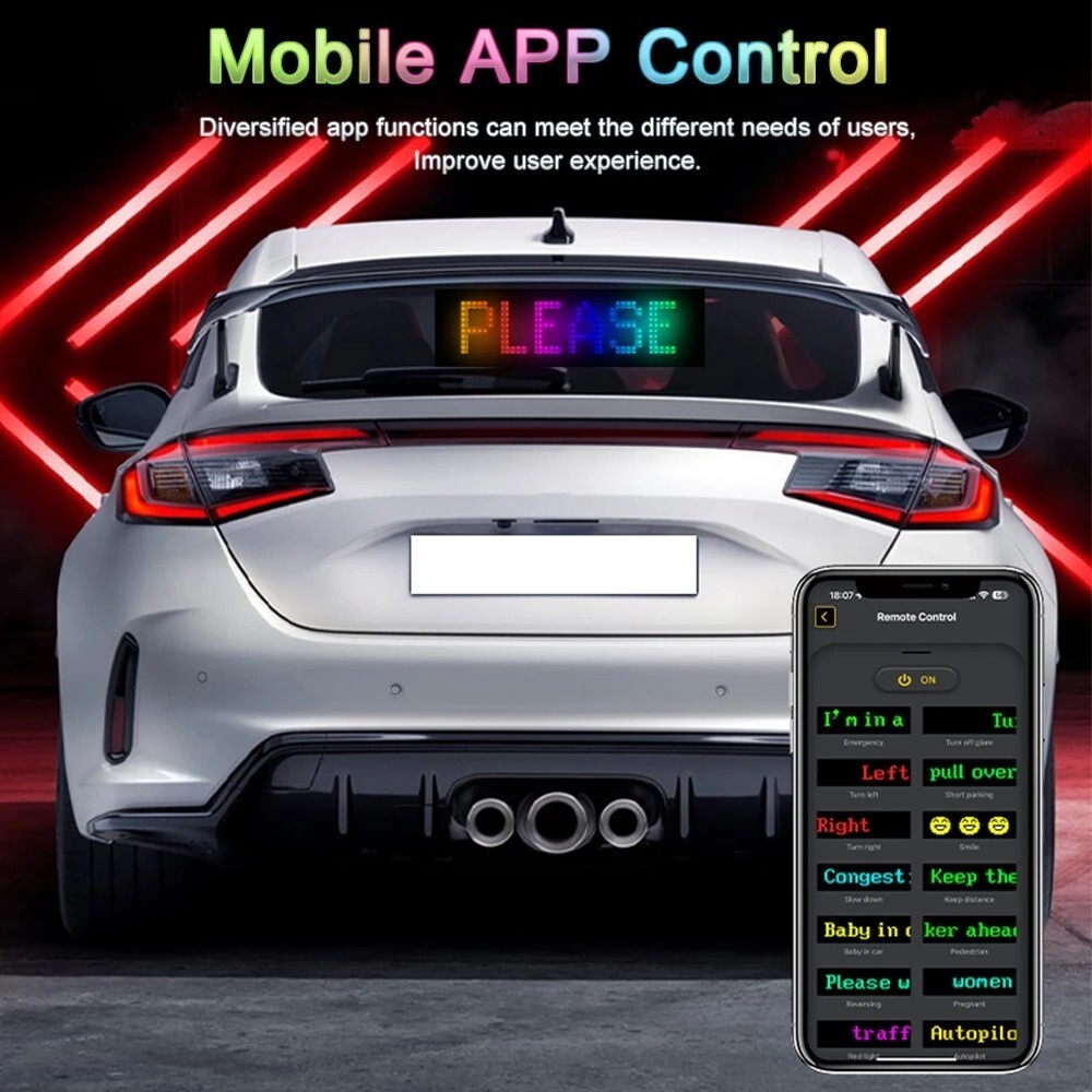 Programmable Car LED Matrix Display Panel – DIY Flexible Sign