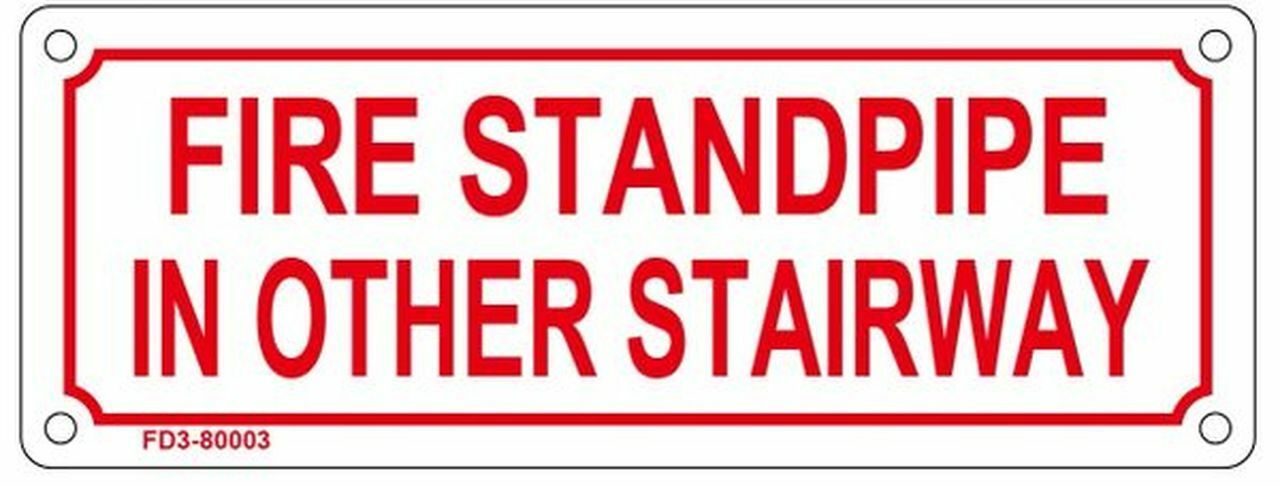 FIRE Hose in Other Stairway Sign (White, Reflective !!, Aluminium 3X8)-ref0420